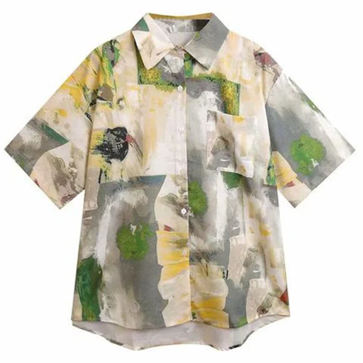 Title 2, Floral Shirt Couple Wear Hong Kong Style Japane...