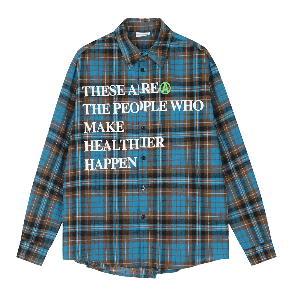 Casaco Camisa Xadrez American Retro Solto Primavera Outono Feminino Oversized Confortável e Estiloso Perfeito para o Dia a Dia — foto 17
