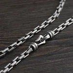 Colar Punk Tipo Corrente Grossa Prata S925 com Acabamento Antigo, Design Robusto e Moderno, Perfeito para um Visual Impactante e Autêntico — foto 10
