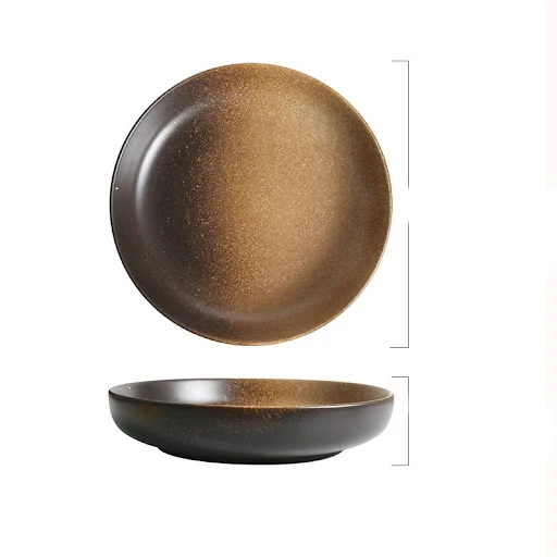 Title 7, Large Round Japanese-Style Ceramic Plate for Ho...