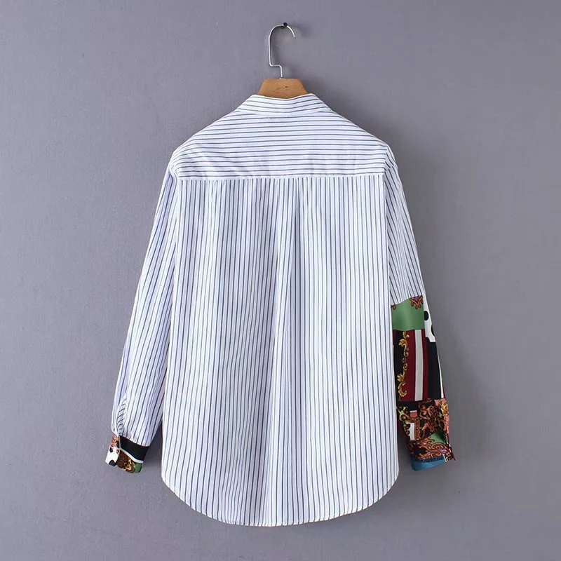 Title 3, Camicia a righe a maniche lunghe e lunghezza me...