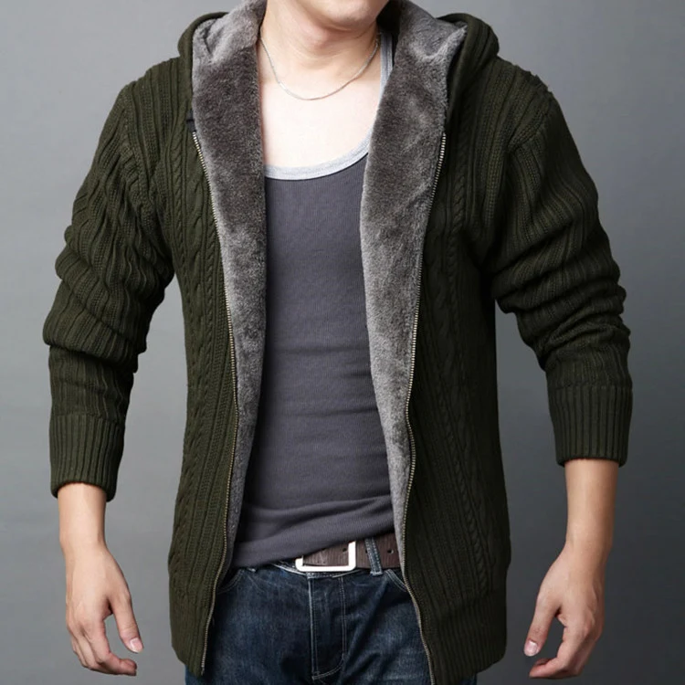 Title 4, Mens Casual Knitted Cardigan with Zipper Top, ...