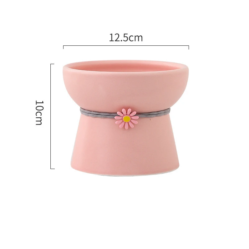 Title 20, Elevated ceramic pet cat water bowl with high f...