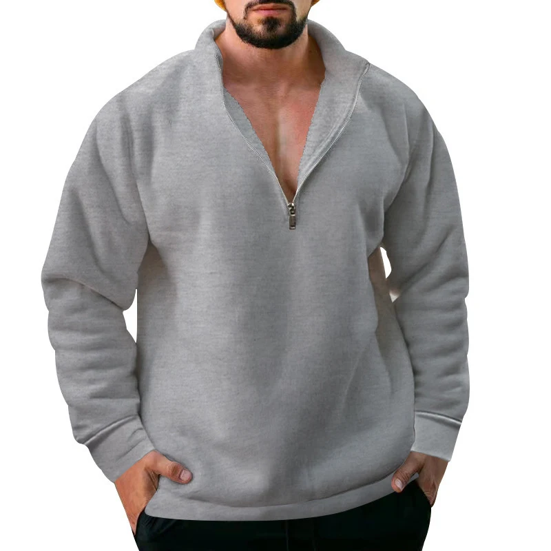 Title 2, Mens Casual Fleece-Lined Stand Collar Loose Sw...