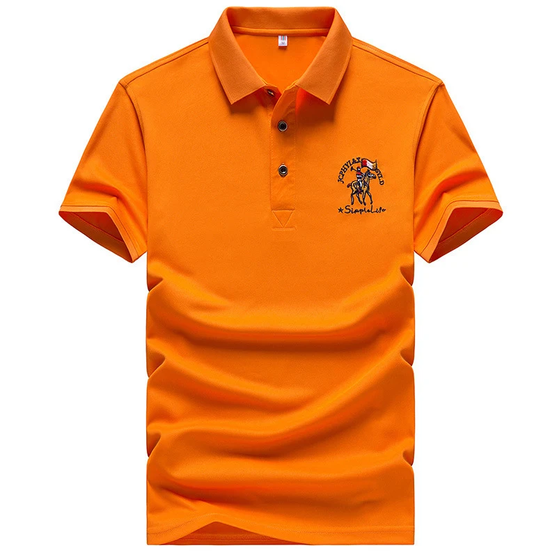 Camiseta masculina de manga curta de verão com gola polo casual e bordado. Conforto e estilo para o seu dia a dia. — foto 2