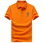 Camiseta masculina de manga curta de verão com gola polo casual e bordado. Conforto e estilo para o seu dia a dia. — foto 2