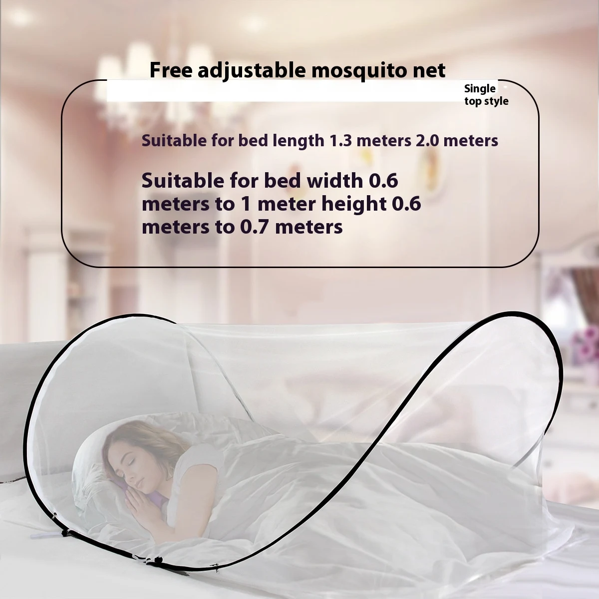Kurulumsuz Tek Kişilik Yatak Sineklik Öğrenci Yurdu, Otel, Ev Kullanımı için Pratik Sivrisinek Koruması — Fotoğraf 8