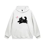 Moletom solto com capuz, bordado de corrente de gatinho e borboleta. Perfeito para um visual casual e confortável, ideal para o dia a dia. — foto 23