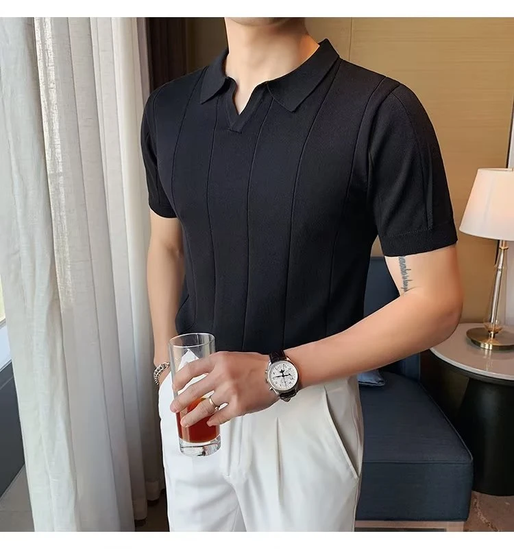 Title 4, Mens Harajuku Polo Shirt Half Sleeve Mens T-s...
