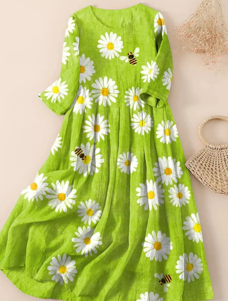 Women's Short Sleeve Pullover Dress with 3D Printing Crafts Design, Comfortable and Stylish Summer Dress, Perfect for Ca — photo 1