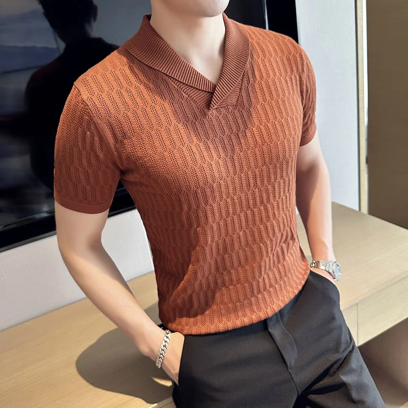 Title 4, Hollow Lapel Pullover Short-sleeved Clothes