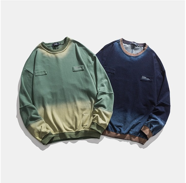 Title 4, Gradient Washed Distressed Round Neck Pullover ...
