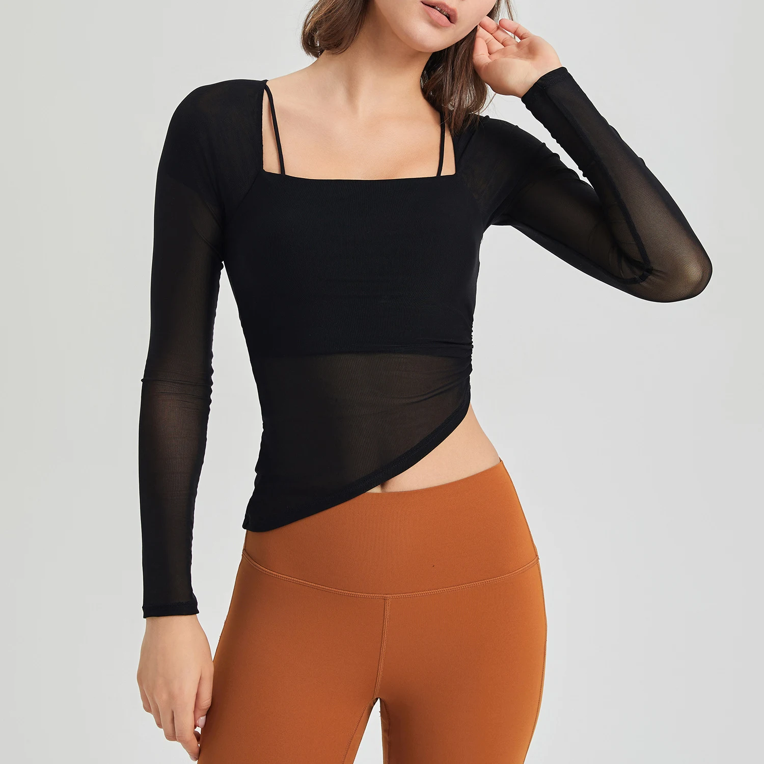 Women's Fashion Yoga Clothes Long-sleeved Top Breathable and stretchy activewear Ideal for yoga, workouts, and everyday — photo 4