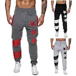 Five-Pointed Star Print Stitching Striped Sports Casual Pants, offering comfort and style for everyday activities and a — photo 5