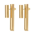 Brincos retos geométricos facetados de aço titânio para homens e mulheres, moda moderna, design elegante e durável para todos os estilos. — foto 2