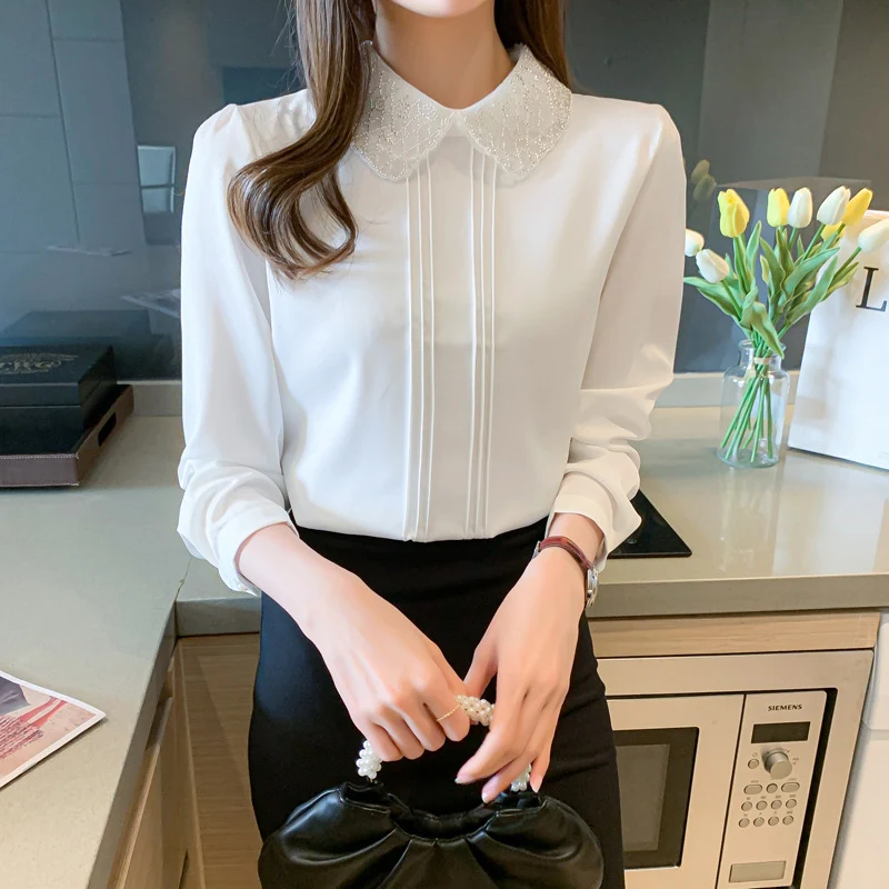 Title 1, Beaded Doll Collar Fringe Long Sleeve Shirt. Ex...