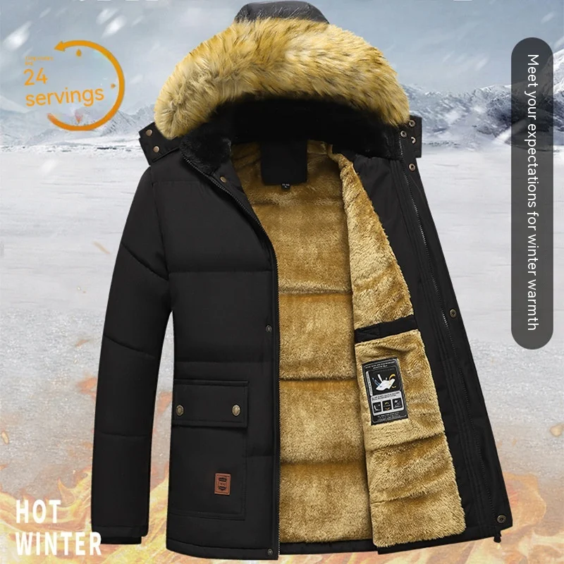 Men's Cotton Winter Jacket with Fleece Lining, Thick Warm Quilted. Perfect for middle-aged men, providing warmth and com — photo 16