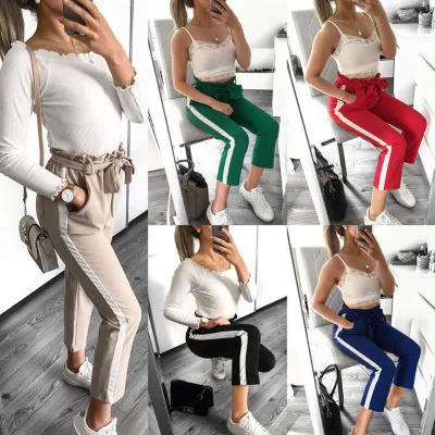 Color matching casual pocket bow pants. Experience effortless style and comfort with these versatile pants, perfect for — photo 1