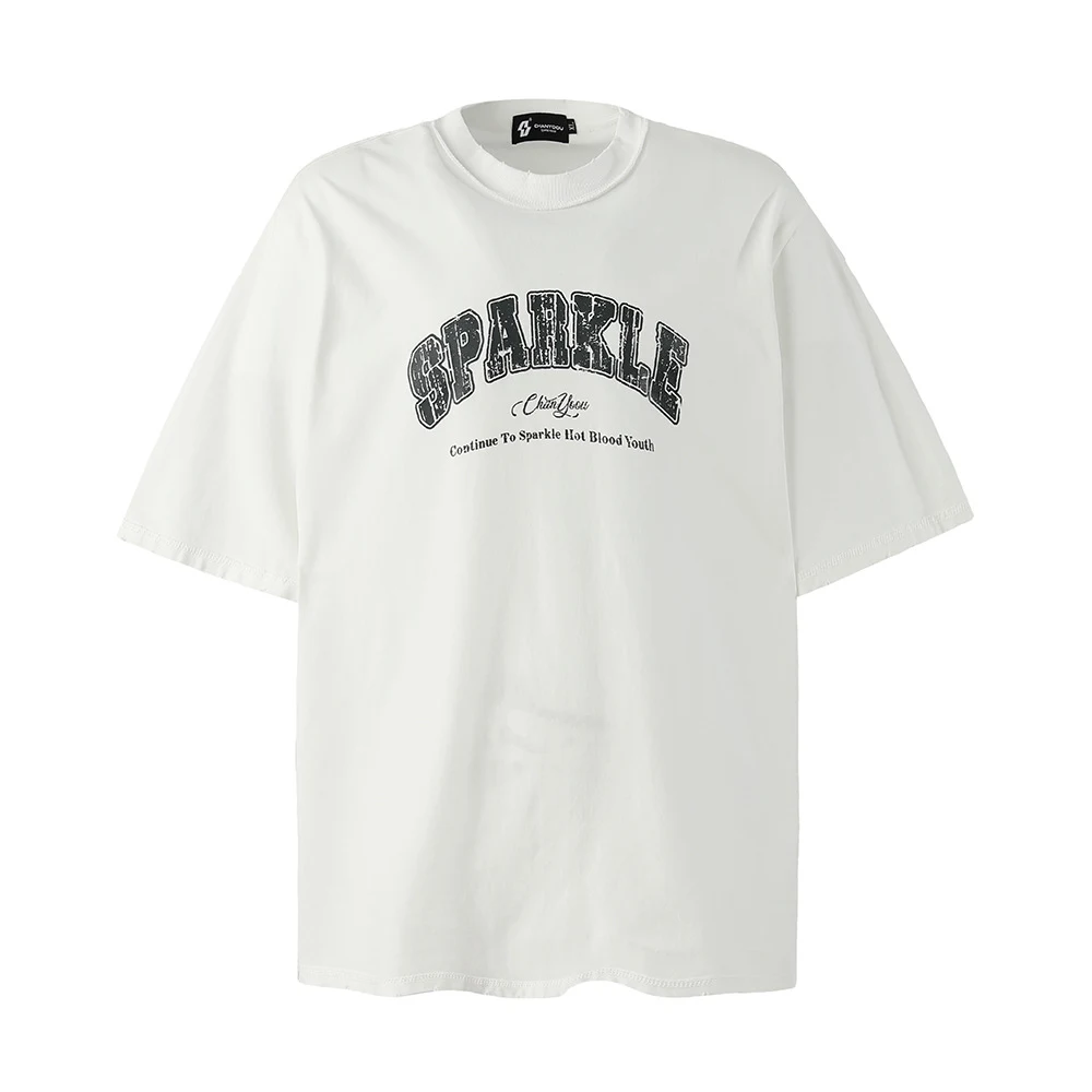 Camiseta masculina de manga curta com estampa de letras fashion, ideal para um visual casual e moderno, confortável e estilosa para o dia a dia. — foto 5