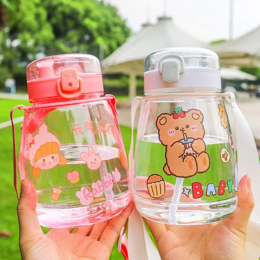Title 1, Summer heat-resistant cartoon double-drinking p...