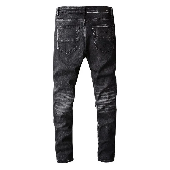 New American High Street hole patch jeans, slim fit skinny, voor een trendy look. Stijlvolle en comfortabele jeans die perfect passen bij jouw outfit. — foto 3