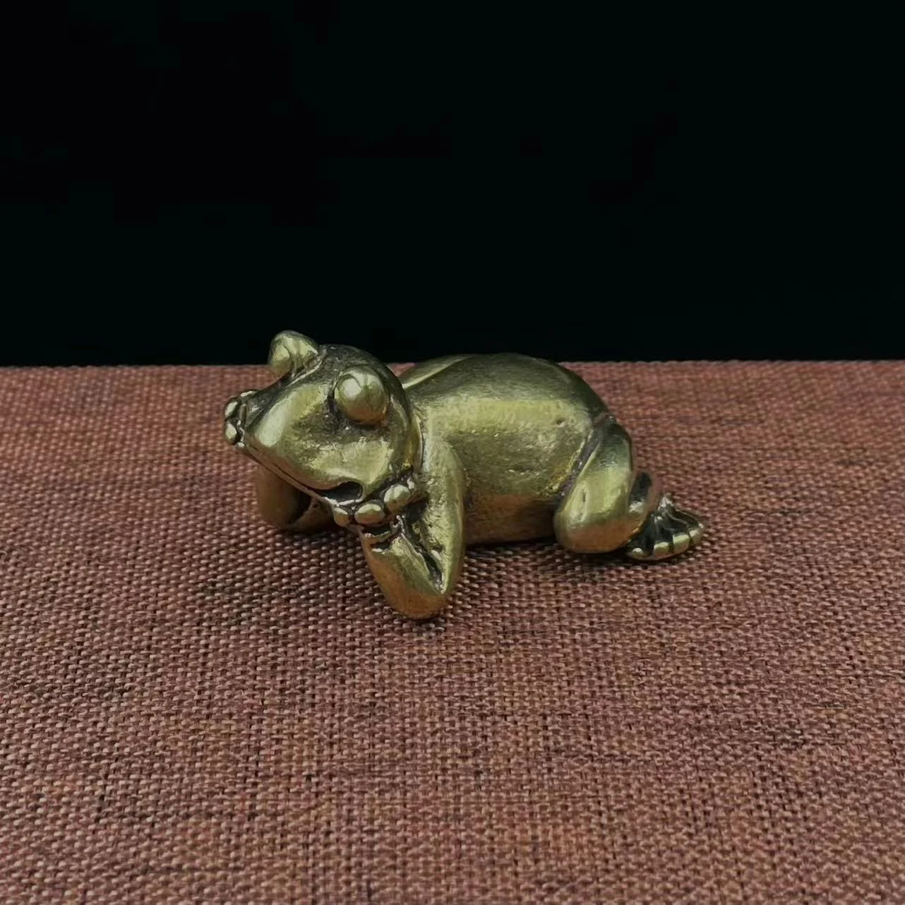 Title 5, Solid Brass Frog Tea Ornament Creative Desktop ...