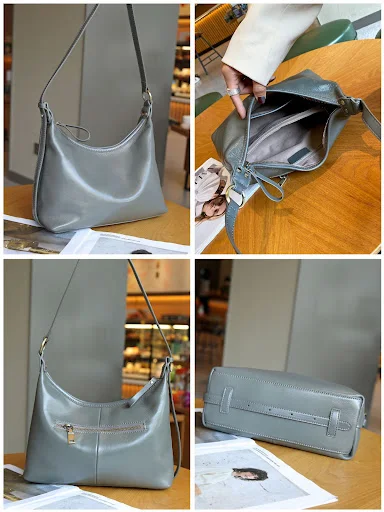 Title 11, Bolso de mujer versátil de cuero de vaca de gra...