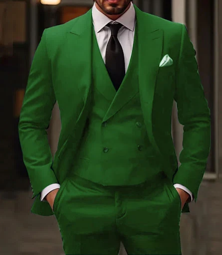 Title 2, Groen plus size trouwpak, driedelig. Perfect vo...
