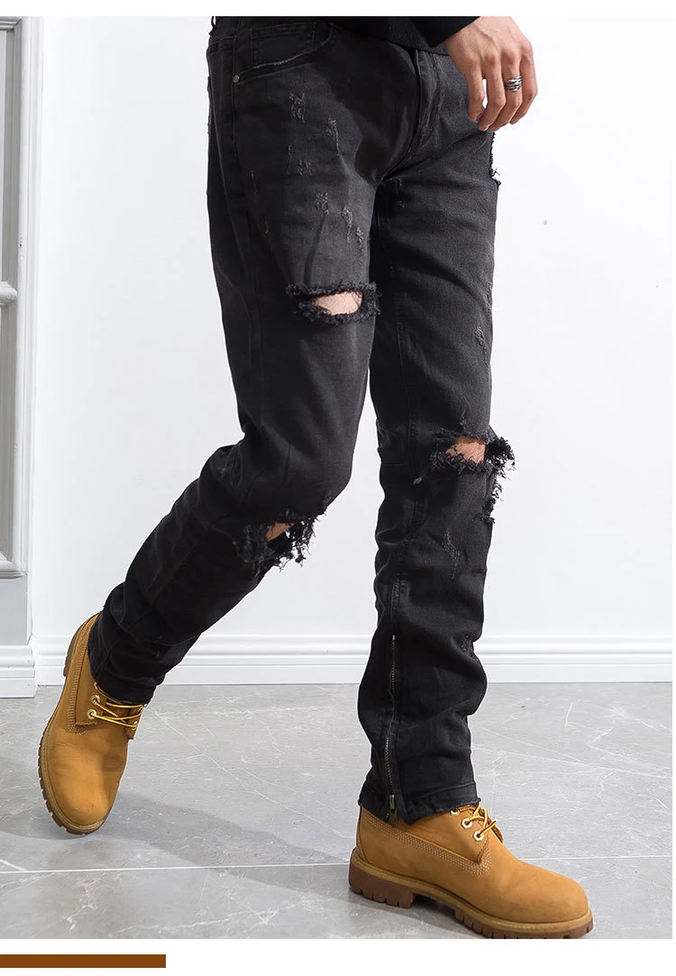 Title 4, Hip Hop Trend Mens Belt Zipper Jeans, stylish ...