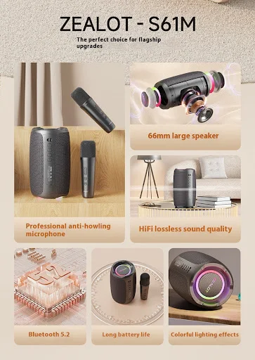 Title 2, Caixa de som Bluetooth portátil com microfone p...