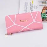 Bolsa de mão feminina longa, com zíper e padrão geométrico, grande e fashion. Carteira espaçosa e elegante para mulheres. — foto 10