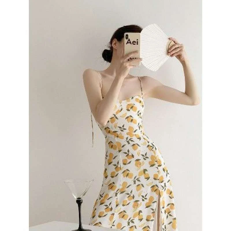 Vestido francês doce floral com suspensórios para mulheres Conforto e estilo em um só, perfeito para o verão, design floral encantador, ideal para ocasiões especiais. — foto 1