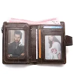 Cowhide casual zipper coin purse. Perfect for coins, small bills, and cards. Compact and convenient for everyday use. A — photo 3