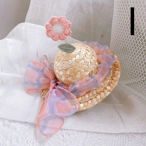 Title 11, Pet Cute Knitted Straw Hat Flower Hat, a perfec...
