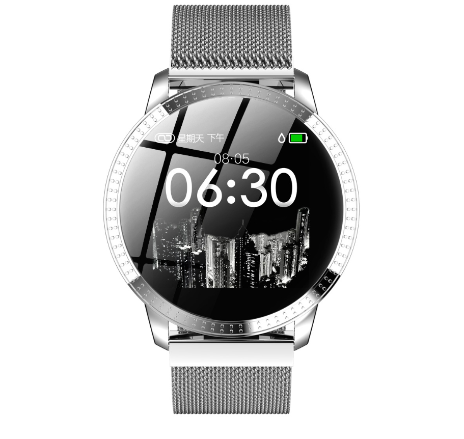 Pulseira inteligente redonda de metal, monitora saúde e atividades. Receba notificações, controle música e acompanhe o sono com conforto e estilo. — foto 2