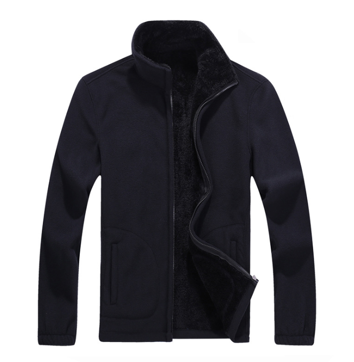 Men's winter plus velvet catching sweater sweater men's new thick fleece fashion cardigan coat men's shirt — photo 3