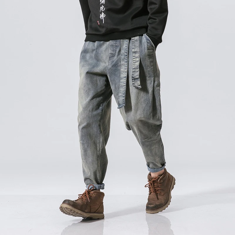 New Fashion Punk Stretch Bike Denim Jeans Street Skate HIP HOP Style Loose Trousers, Comfortable and Stylish for Active — photo 8