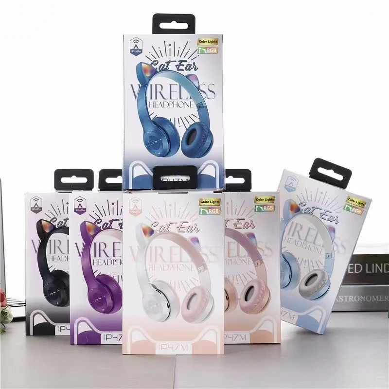 P47m Cat Ear Bluetooth Headset for wireless audio, adorable design, built-in microphone, and ultimate comfort for music — photo 3