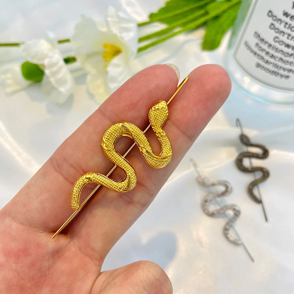 Brincos de Serpente Simulada Femininos com Personalidade, Pendurados na Orelha, Design Fashion e Estilo Único — foto 9