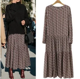 Title 3, Vestido floral plus size feminino europeu e ame...