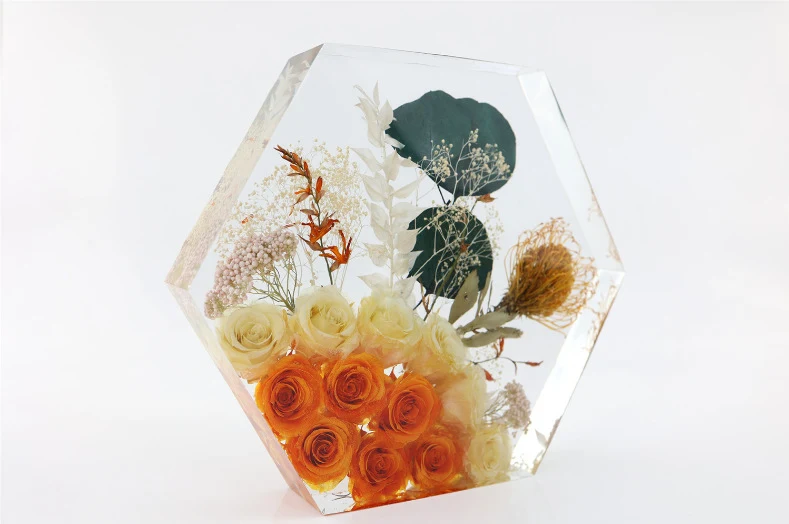 Title 8, Resin Crystal Glue Large Geometric Hexagon Deco...