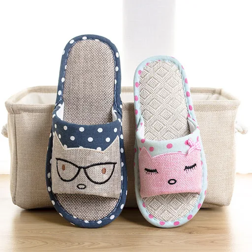 Title 5, Childrens Cartoon Linen Slippers Womens Summe...