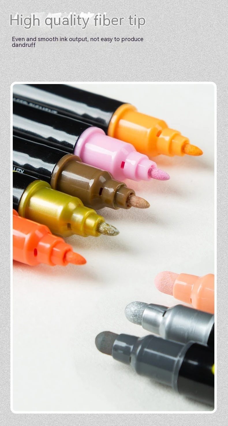 Conjunto de canetas marcadoras acrílicas de ponta dupla para artistas e designers. Cores vibrantes e duradouras para criar suas obras de arte. — foto 4
