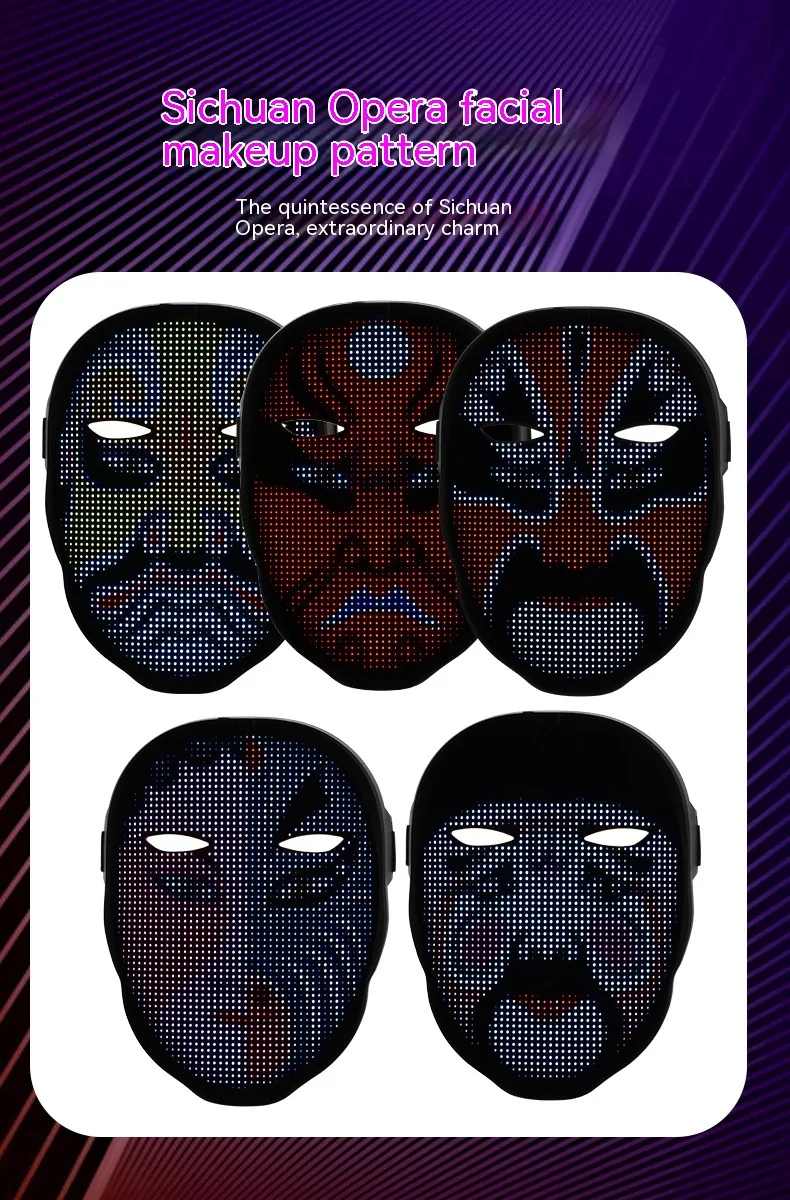 Title 8, Maschera Viso Luminosa LED a Colori Halloween, ...