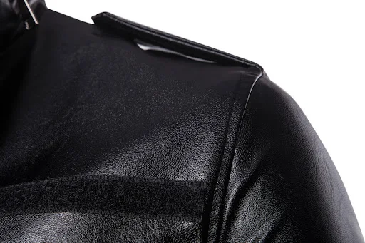 Title 8, Large size stand-up collar mens leather jacket...