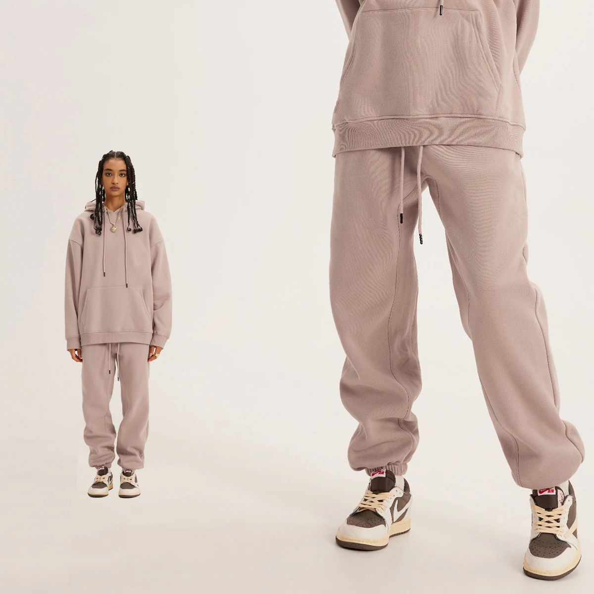 Effen gekleurde casual fluwelen joggingbroek voor heren met enkelbanden, comfortabele broek voor dagelijks gebruik en ontspanning — foto 13
