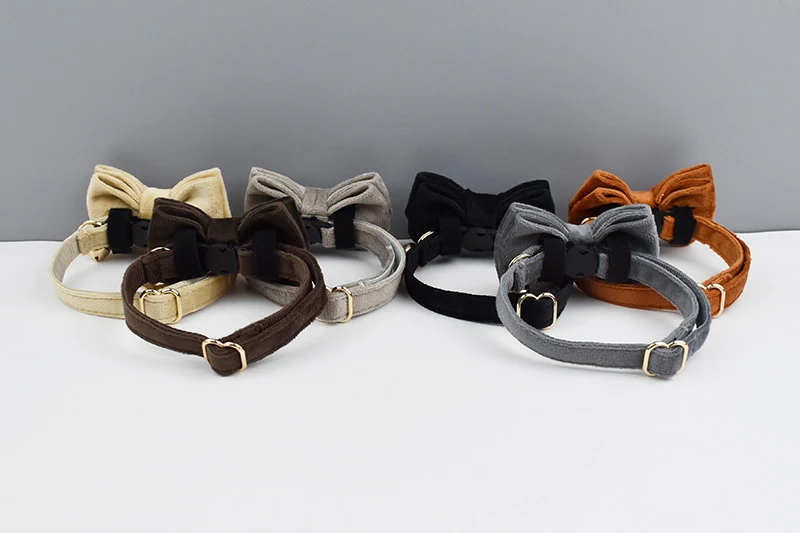 Title 4, Fashion Pet Cat Collar Velvet Bowknot Kitten Co...