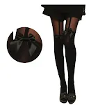 Women's Fashion Garter Bow Solid Color Thigh-high Stockings — photo 1