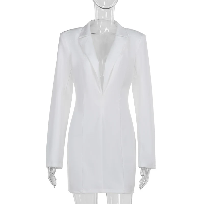 Title 15, Closure Collar Deep V Suit Sheath Dress