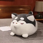 Boneca de Pelúcia Dormindo Husky Shiba Inu Preguiçosa para Meninas Travesseiro Macio Confortável Ideal para Aconchego e Presentear — foto 1
